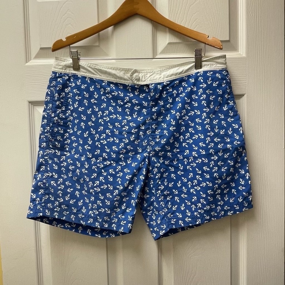 J. Crew Men's Nautical Swim trunks size 34 Anchor Allover‎ Print